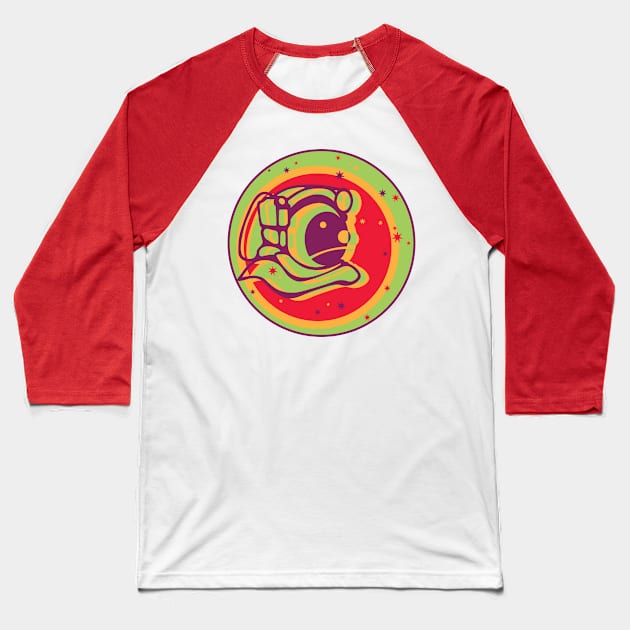 Psychedelic Astronaut Baseball T-Shirt by King Lewis